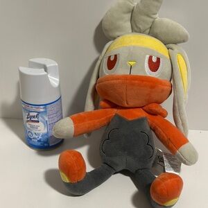 Pokemon Scorbunny Plush in Orange, Gray, Yellow, Cream